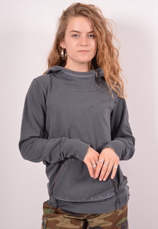 VINTAGE CHAMPION HOODIE JUMPER GREY