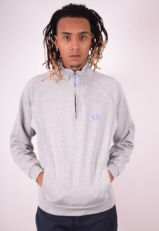 SERGIO TACCHINI MENS VINTAGE SWEATSHIRT JUMPER XL GREY 90S