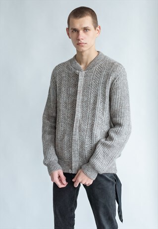 VINTAGE 80S MINIMAL CARDIGAN IN FINE KNIT