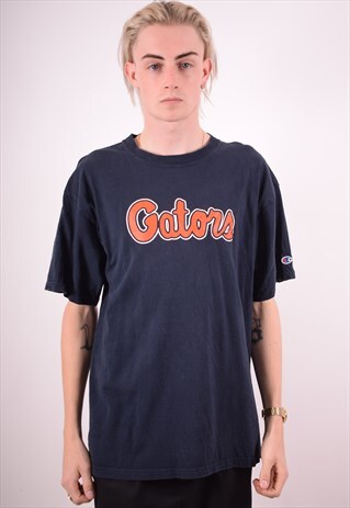 CHAMPION MENS VINTAGE T-SHIRT TOP XL NAVY BLUE 90S