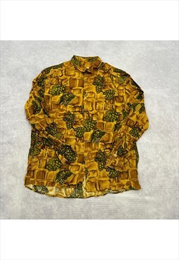 Vintage Patterned Shirt Men's L