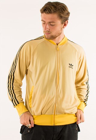 VINTAGE 90S YELLOW ADIDAS TRACK TOP