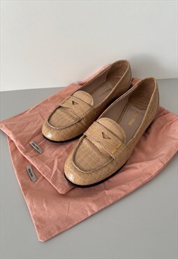Miu Miu Leather Flats Loafers