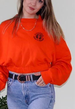 Vintage 90's Reworked Orange Cropped Sweater