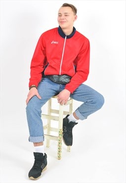 Vintage ASICS track jacket in red