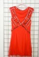 VINTAGE Y2K DRESS SEQUIN RED SIZE 6-8