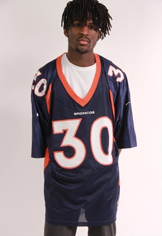 VINTAGE NIKE NAVY BRONCOS JERSEY