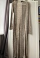 VINTAGE 90S LONGLINE RIBBED KNIT OPEN FRONT CARDIGAN SWEATER
