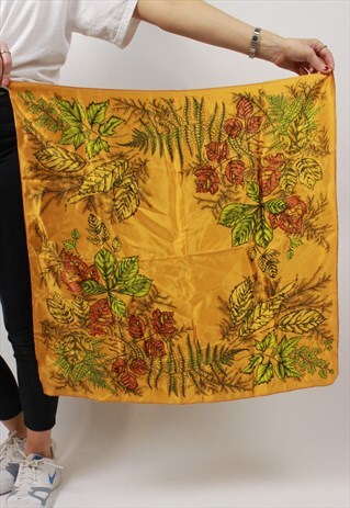VINTAGE LEAF PATTERNED SCARF