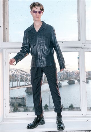 VINTAGE BLUE LEATHER JACKET
