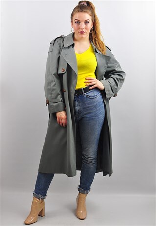 VINTAGE 90S DUCK EGG GREEN MAC / DUSTER COAT