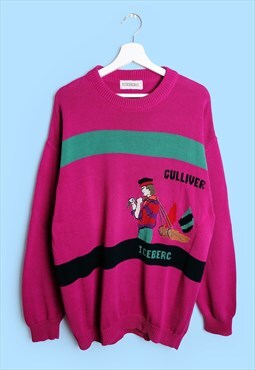 ICEBERG Vintage 90's Gulliver Sweater Cotton Pink Retro