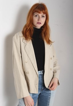 Vintage 80's Womens Blazer Jacket Beige