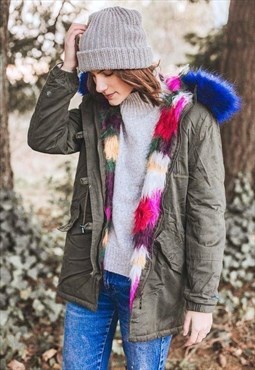 Faux Fur Lined Parka Jacket with Hood
