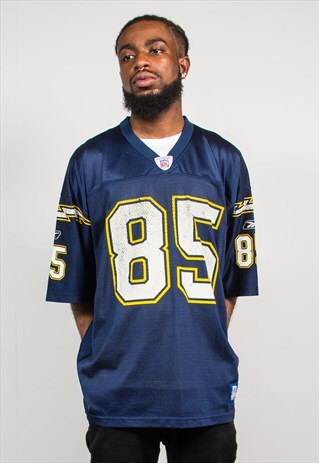 90'S VINTAGE REEBOK SAN DIEGO CHARGERS NFL NAVY BLUE JERSEY