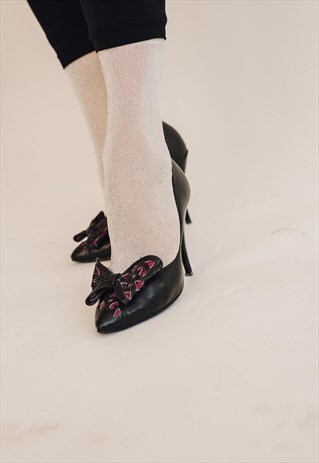 VINTAGE 80S BOW MAXI PARTY HEELS