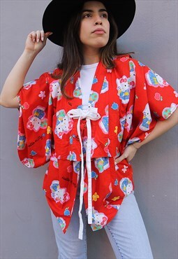 Original Vintage Hello Kitty Red Kimono Jacket