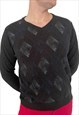Vintage men sweater grey 80s autumn outfit