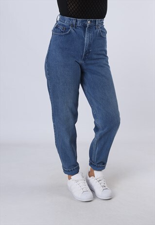 DENIM JEANS ROUTE 66 HIGH WAISTED WIDE TAPERED UK 8 (DK4F)