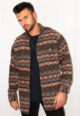 VINTAGE PATTERNED NAVAJO OVERSHIRT