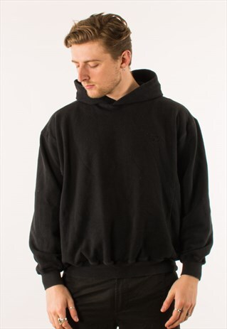 VINTAGE BLACK FILA HOODIE PULLOVER XL