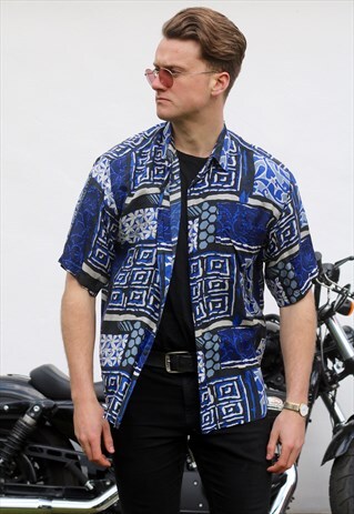 MONTAGE USA VINTAGE TAPESTRY SILK 90S SHIRT
