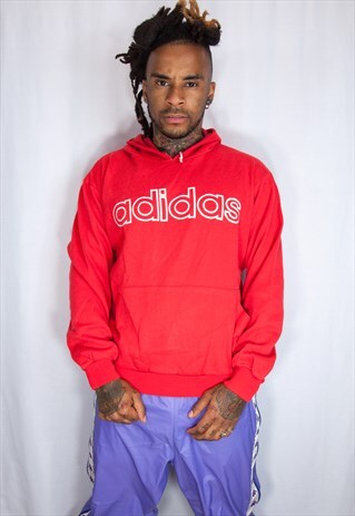 ADIDAS RED VINTAGE HOODIE