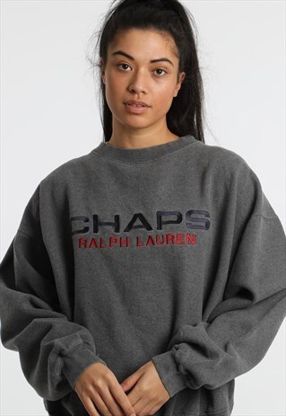 90S CHAPS RALPH LAUREN EMBROIDERED SPELL OUT SWEATSHIRT