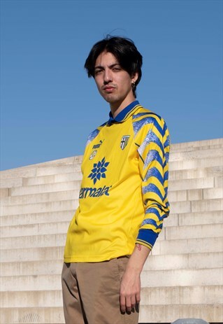 UNISEX VINTAGE PUMA PARMA SOCCER FOOTBALL JERSEY LONGSLEEVES