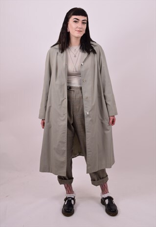 VINTAGE 80'S LIGHT GREEN GRANNY MAC TRENCH COAT 10 12 14