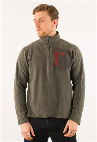 VINTAGE GREY NORTH FACE FULL ZIP FLEECE