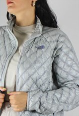 Vintage The North Face Silver Quilted Jacket w Logo's