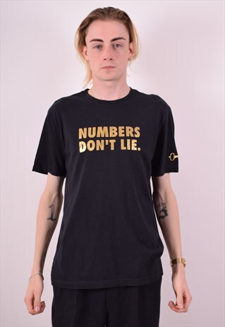 NIKE MENS VINTAGE T-SHIRT TOP MEDIUM BLACK 90S