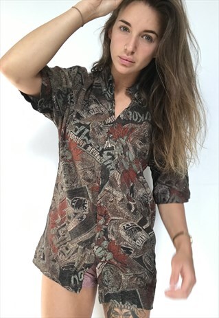 PATTERNED OVERSIZED RETRO VINTAGE UNISEX FESTIVAL SHIRT