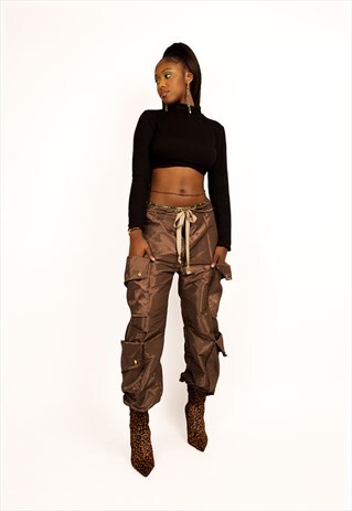 STRAIGHT BROWN CARGO PANTS