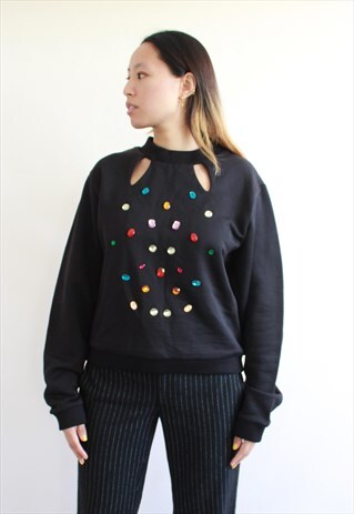 BLACK CUT OUT 80S STYLE JUMPER
