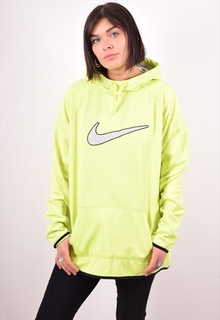 NIKE WOMENS VINTAGE HOODIE JUMPER XL GREEN 90S