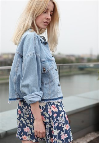 VINTAGE 80'S REWORKED LIGHT BLUE DENIM JACKET