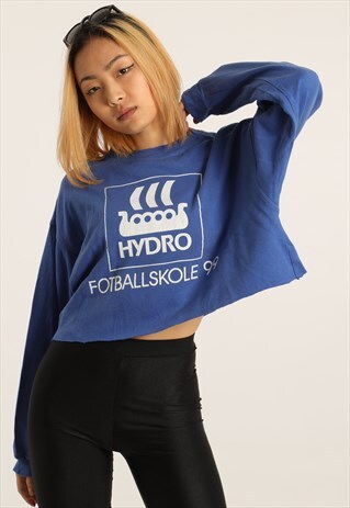 VINTAGE ADIDAS PRINTED CROPPED SWEATSHIRT