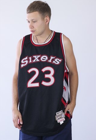 VINTAGE MENS MITCHELL NESS SIXERS BRYANT JERSEY TANK SHIRT