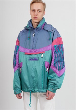 VINTAGE BLUE ELLESSE PULLOVER JACKET