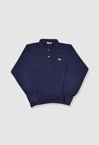 VINTAGE 90S CHEMISE LACOSTE WAFFLE SWEATSHIRT IN NAVY BLUE