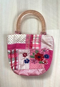 Y2K Pink Sequin Print Handbag