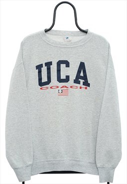 Vintage 90s UCA Coach Graphic Grey Sweatshirt Womens