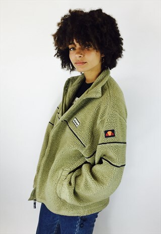 VINTAGE ELLESSE CHUNKY TEDDY BEAR FLEECE JACKET