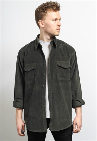 VINTAGE CORDUROY CORD SHIRT GREY
