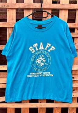 Vintage Maryland county staff blue T-shirt large 1970s