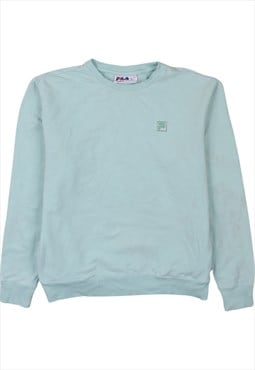 Vintage 90's Fila Sweatshirt Lightweight Crew Neck Green