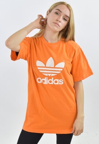 VINTAGE 90S ORANGE ADIDAS T SHIRT