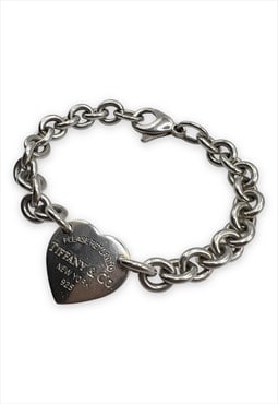 Vintage Tiffany & Co Bracelet Heart chunky chain 925 silver